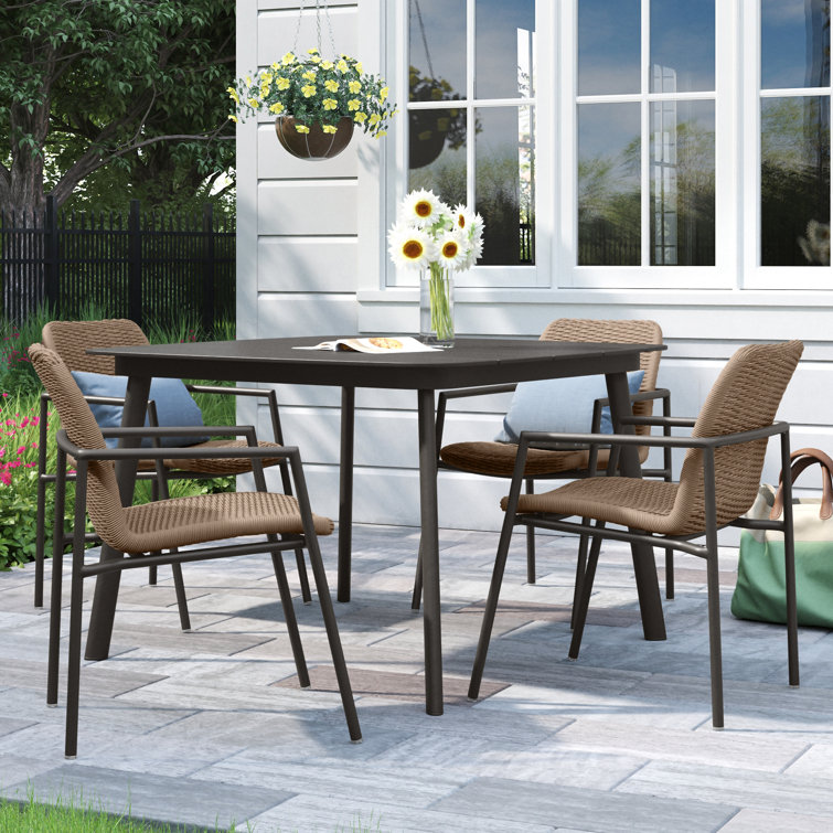 Oxford Garden Orso And Eiland 4 Person Square Outdoor Dining Set